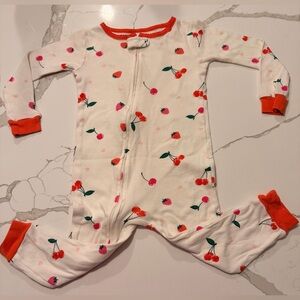 2T Carter's Cherry Print Footless zip up Pajama